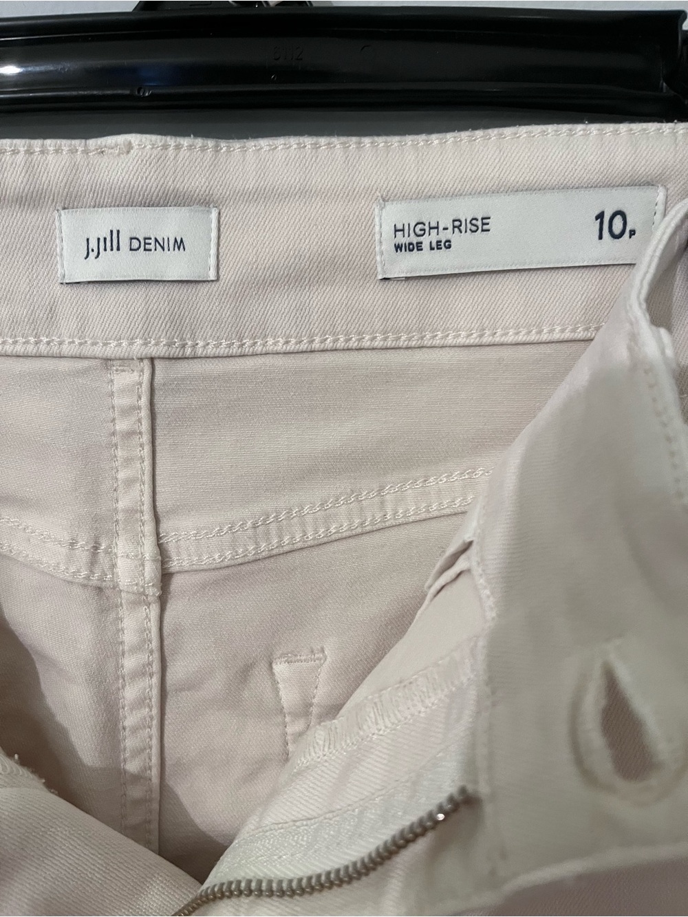 J. Jill Women's High Rise Wide Leg Jeans in Cream 10P - Picture 3 of 10